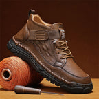 Mens Casual Leather Shoes Ankle Chukka Boots Slip On Lightweight Loafers Mid top Walking Driving Shoes for Male