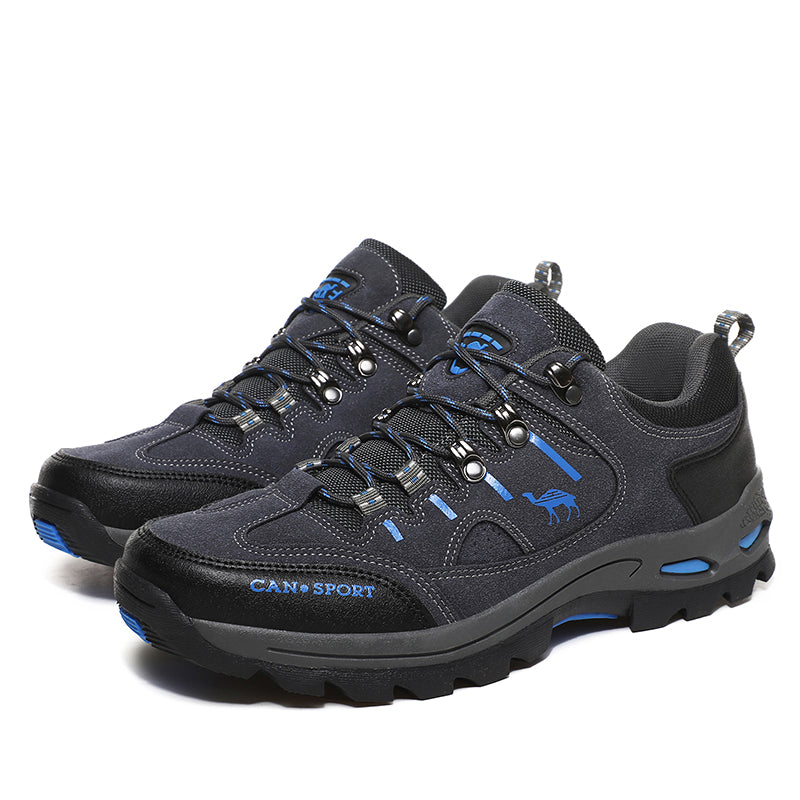 Men’s Suede Waterproof Hiking Shoes – Wide Fit, Breathable, High-Traction Outsole