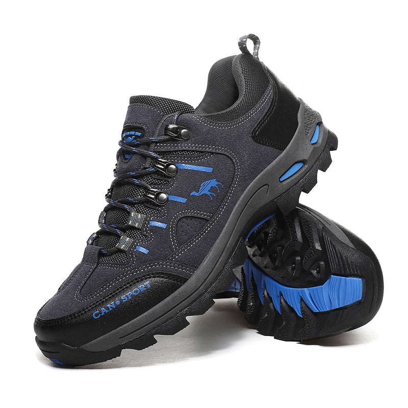 Men’s Suede Waterproof Hiking Shoes – Wide Fit, Breathable, High-Traction Outsole