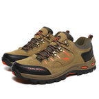 Men’s Suede Waterproof Hiking Shoes – Wide Fit, Breathable, High-Traction Outsole