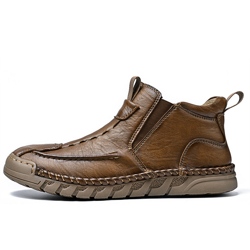 Limited Time Sale 70% OFF – Men’s Retro Leather Zip Boots Built for Comfort, Wide Toe, Arch Support, Pressure Relief, Waterproof for Every Season