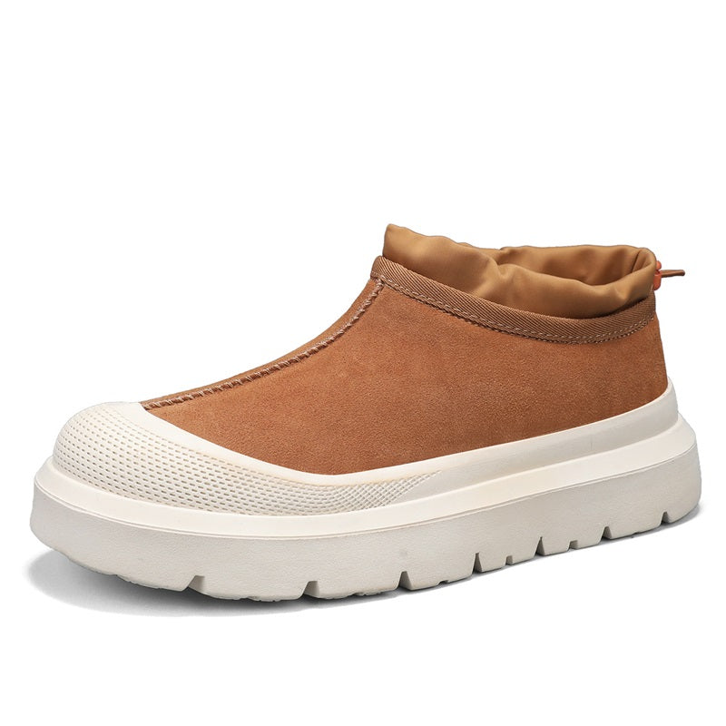 Men's Winter Warmth Wool Snow Boots Waterfoor Non-Silp Cotton Boots Orthopedic Support Winter Slippers