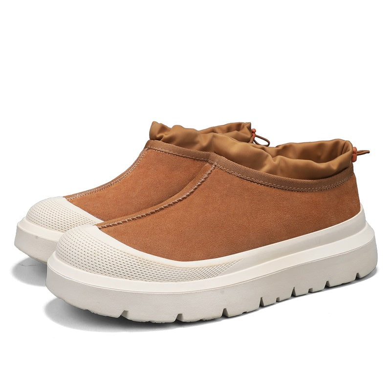 Men's Winter Warmth Wool Snow Boots Waterfoor Non-Silp Cotton Boots Orthopedic Support Winter Slippers