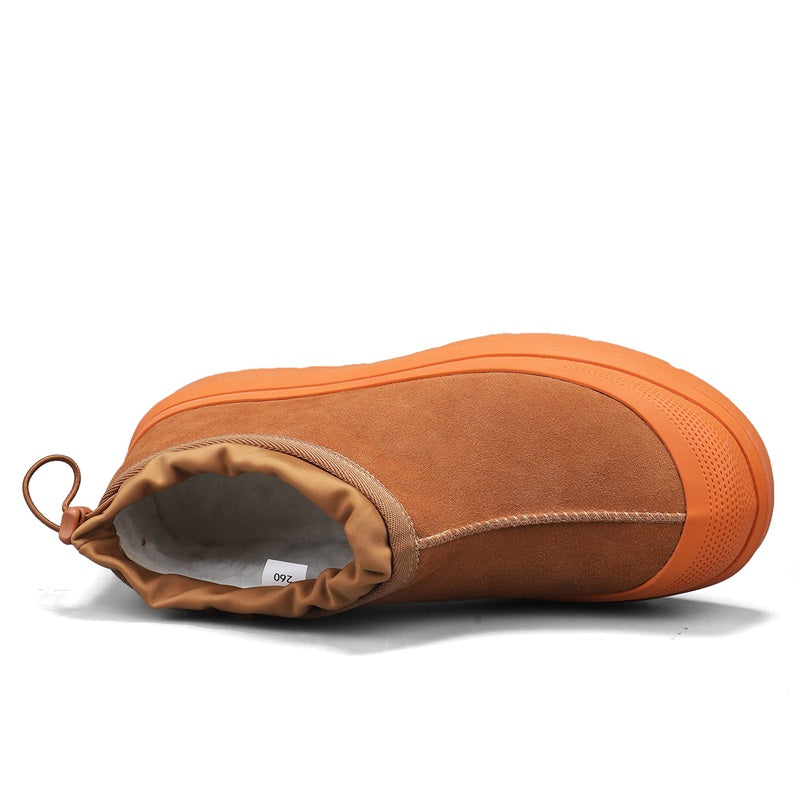 Men's Winter Warmth Wool Snow Boots Waterfoor Non-Silp Cotton Boots Orthopedic Support Winter Slippers