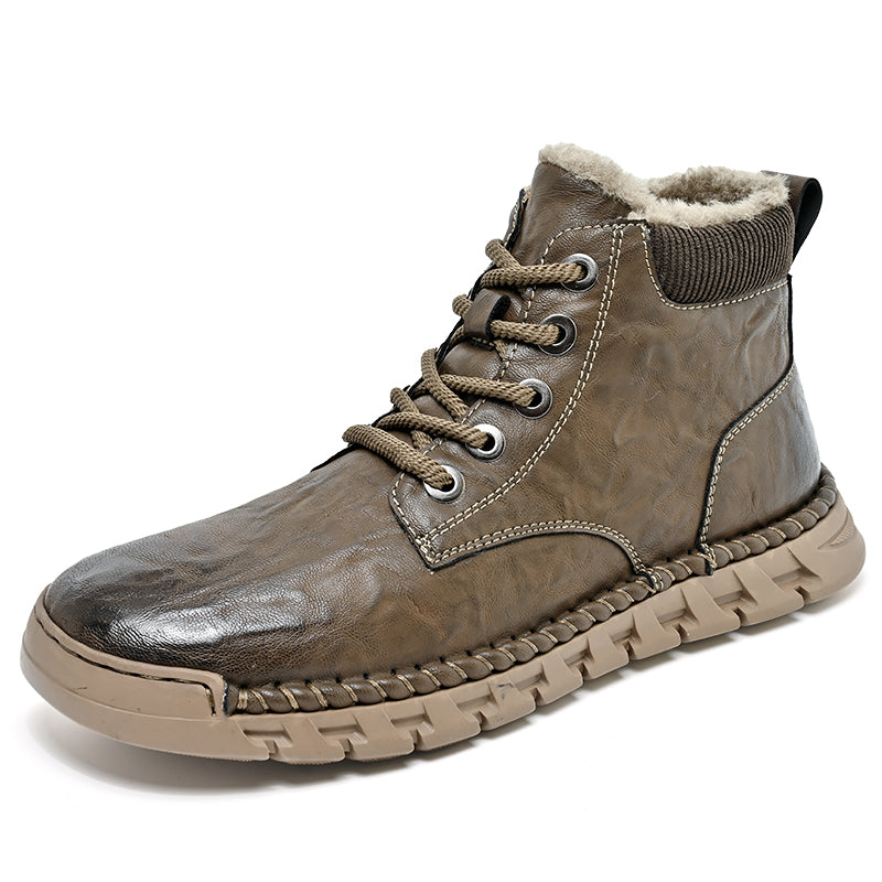Men’s Vintage Motorcycle Work Boots – Handcrafted, Waterproof, Slip-Resistant, Durable Outdoor Footwear