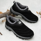 Men's Slip-On Fleece-Lined Hiking Shoes - Winter Warmth & Anti-Slip Grip
