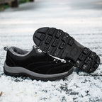 Men's Slip-On Fleece-Lined Hiking Shoes - Winter Warmth & Anti-Slip Grip