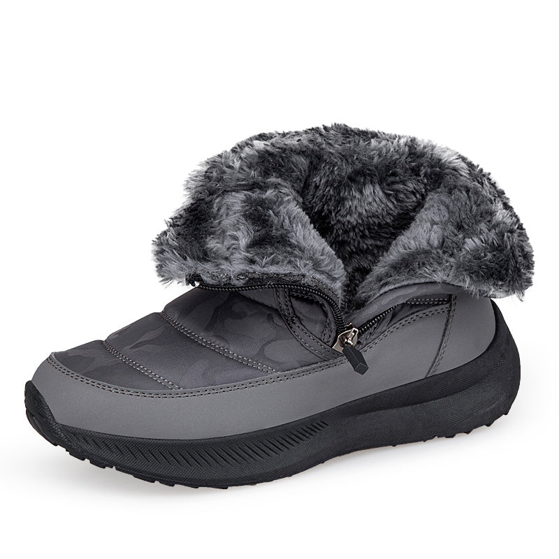 Men’s Puffer Winter Boots – Windproof & Waterproof, Non-Slip, Warm Fur-Lined Easy-Zip Snow Boots
