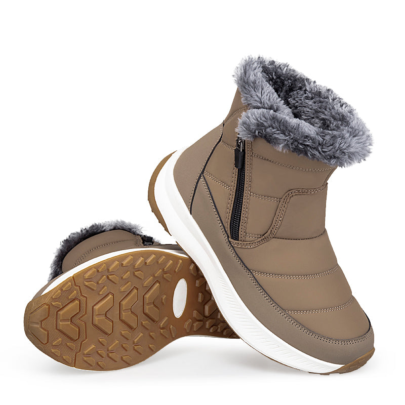 Men’s Puffer Winter Boots – Windproof & Waterproof, Non-Slip, Warm Fur-Lined Easy-Zip Snow Boots