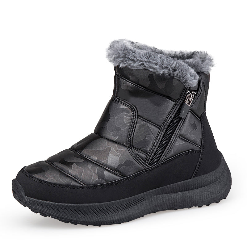 Men’s Puffer Winter Boots – Windproof & Waterproof, Non-Slip, Warm Fur-Lined Easy-Zip Snow Boots