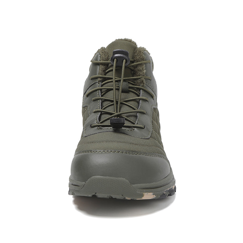 Men’s Fur Lined Winter Work Boots, Non-Slip Insulated Hiking Ankle Boots