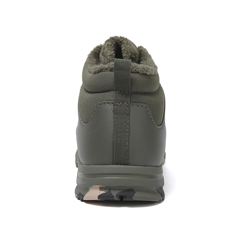 Men’s Fur Lined Winter Work Boots, Non-Slip Insulated Hiking Ankle Boots