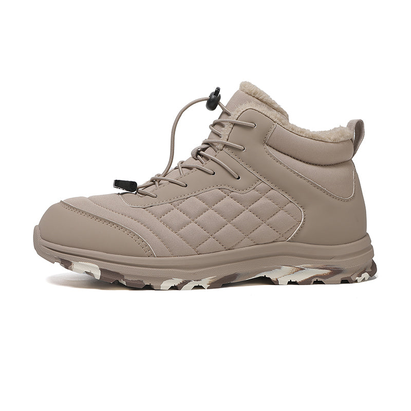 Men’s Fur Lined Winter Work Boots, Non-Slip Insulated Hiking Ankle Boots