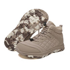 Men’s Fur Lined Winter Work Boots, Non-Slip Insulated Hiking Ankle Boots