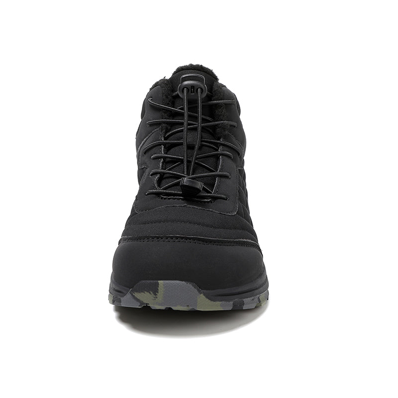 Men’s Fur Lined Winter Work Boots, Non-Slip Insulated Hiking Ankle Boots