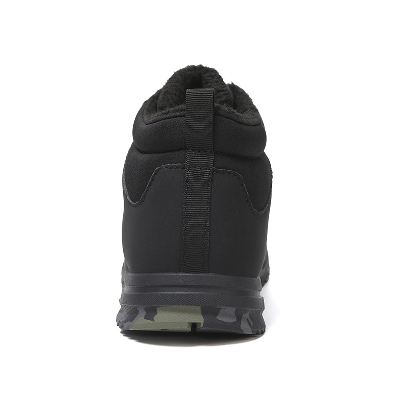 Men’s Fur Lined Winter Work Boots, Non-Slip Insulated Hiking Ankle Boots