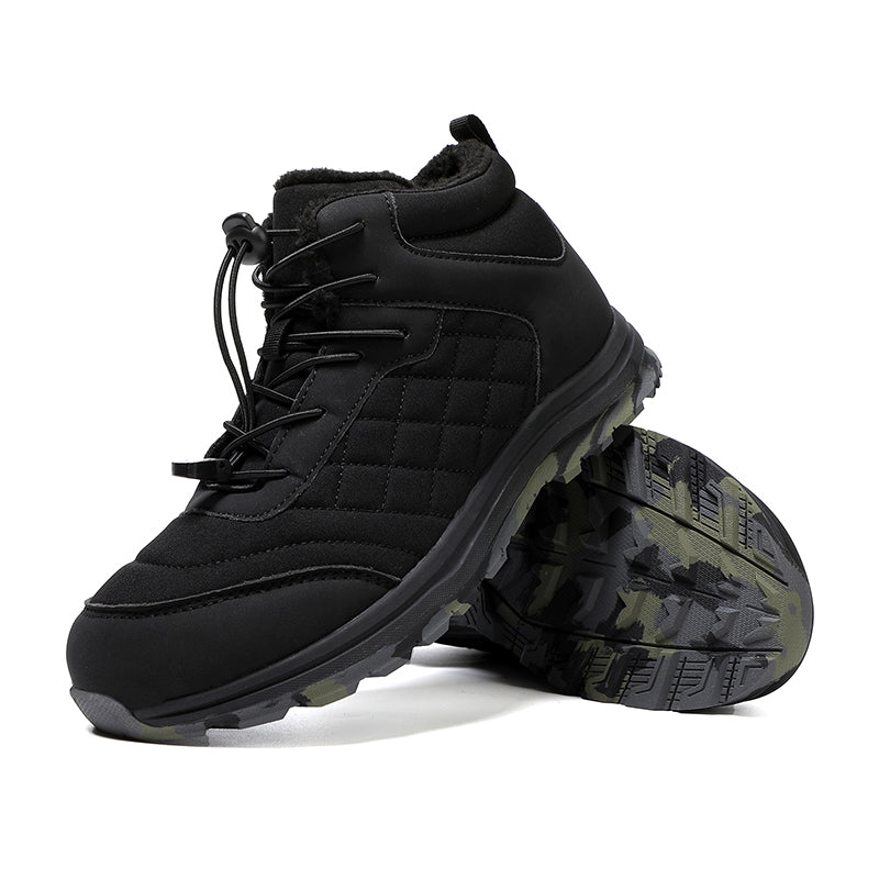 Men’s Fur Lined Winter Work Boots, Non-Slip Insulated Hiking Ankle Boots