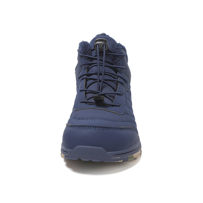 Men’s Fur Lined Winter Work Boots, Non-Slip Insulated Hiking Ankle Boots