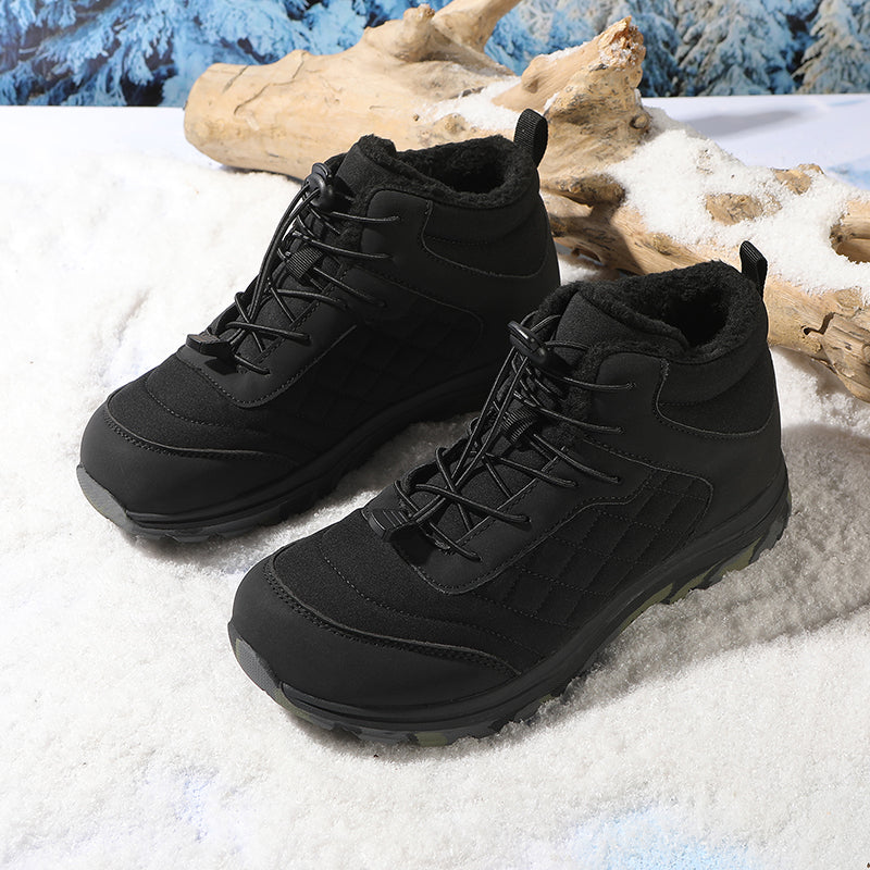 Men’s Fur Lined Winter Work Boots, Non-Slip Insulated Hiking Ankle Boots