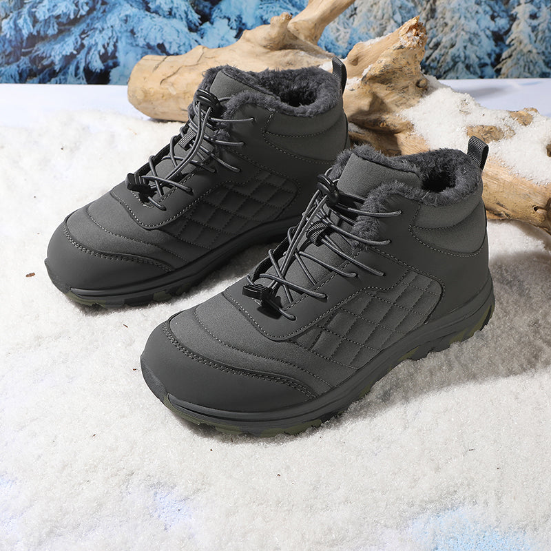 Men’s Fur Lined Winter Work Boots, Non-Slip Insulated Hiking Ankle Boots