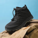 Men’s Fur Lined Winter Work Boots, Non-Slip Insulated Hiking Ankle Boots