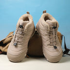 Men’s Fur Lined Winter Work Boots, Non-Slip Insulated Hiking Ankle Boots