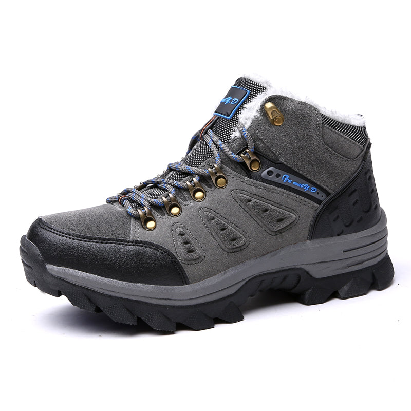 Men’s Warm-Lined Wide Fit Hiking Shoes – Waterproof, Non-Slip & Cushioned Arch Support for Winter Comfort
