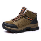 Men’s Warm-Lined Wide Fit Hiking Shoes – Waterproof, Non-Slip & Cushioned Arch Support for Winter Comfort