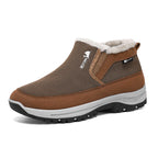 Men’s Warm Slip-On Winter Ankle Boots – Water-Repellent Upper, Windproof, Non-Slip Rubber Sole