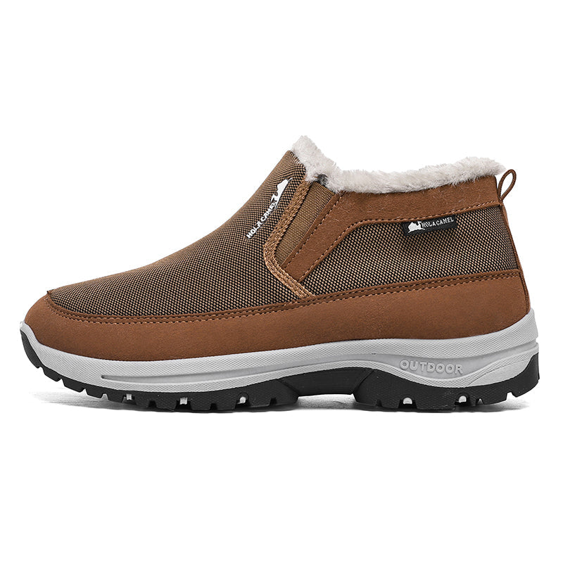 Men’s Warm Slip-On Winter Ankle Boots – Water-Repellent Upper, Windproof, Non-Slip Rubber Sole
