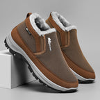 Men’s Warm Slip-On Winter Ankle Boots – Water-Repellent Upper, Windproof, Non-Slip Rubber Sole