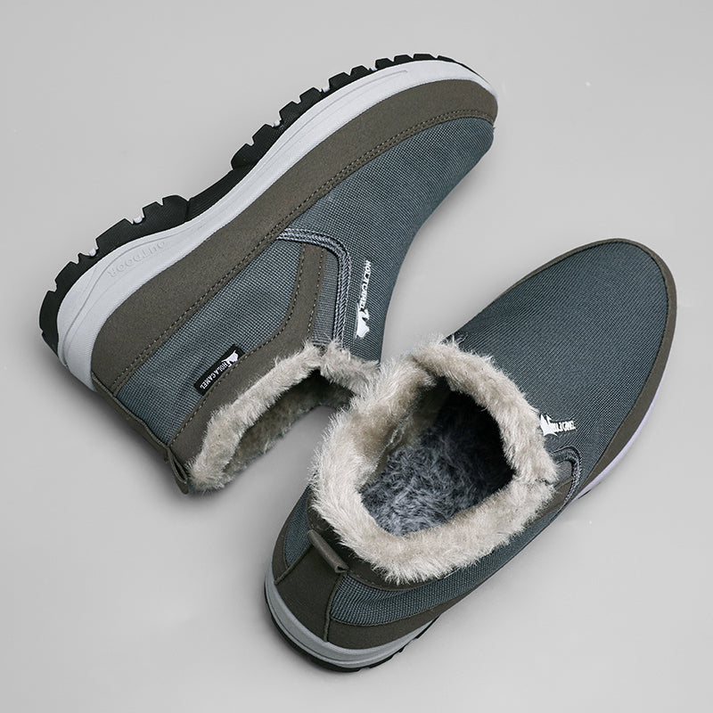Men’s Warm Slip-On Winter Ankle Boots – Water-Repellent Upper, Windproof, Non-Slip Rubber Sole