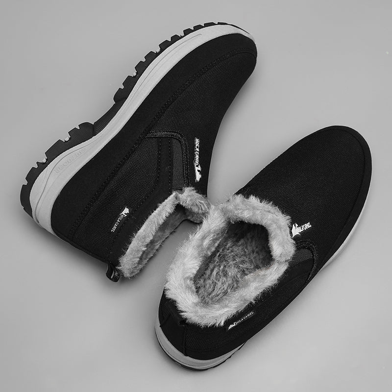 Men’s Warm Slip-On Winter Ankle Boots – Water-Repellent Upper, Windproof, Non-Slip Rubber Sole