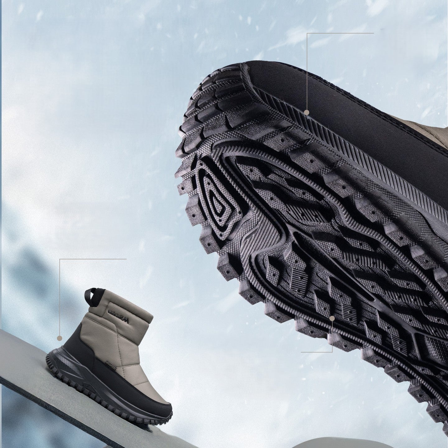 Men’s Winter Snow Boots – Warm Lined, Insulated Sole, Windproof, Slip-Resistant, Waterproof