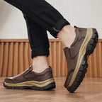 Men’s Handmade Leather Work Shoes – Arch Support, Wide Toe Box, Breathable Lining, Lightweight Protective & Slip-Resistant for Outdoor Work