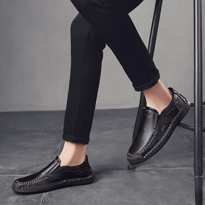 Men’s Handmade Leather Loafers – Arch Support, Wide Toe Box, Slip-On Comfort & Non-Slip Sole for Everyday Wear
