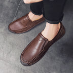 Men’s Handmade Leather Loafers – Arch Support, Wide Toe Box, Slip-On Comfort & Non-Slip Sole for Everyday Wear