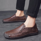 Men’s Handmade Leather Loafers – Arch Support, Wide Toe Box, Slip-On Comfort & Non-Slip Sole for Everyday Wear