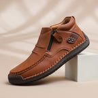 ⏰Limited Time Sale 70% OFF-Men’s Handmade Premium Leather Slip-On Driving Boots – Wide Toe, Arch Support, Waterproof, Pressure Relief, Non-Slip Sole for Casual, Travel & Outdoor