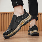 Men’s Handmade Leather Work Shoes – Arch Support, Wide Toe Box, Breathable Lining, Lightweight Protective & Slip-Resistant for Outdoor Work