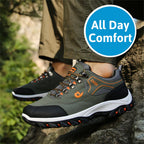 Men's Waterproof Puncture-Resistant Round-Toe Orthopedic Walking Hiking Shoes