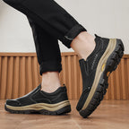 Men’s Handmade Leather Work Shoes – Arch Support, Wide Toe Box, Breathable Lining, Lightweight Protective & Slip-Resistant for Outdoor Work