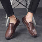 Men’s Handmade Leather Loafers – Arch Support, Wide Toe Box, Slip-On Comfort & Non-Slip Sole for Everyday Wear