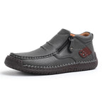 ⏰Limited Time Sale 70% OFF-Men’s Handmade Premium Leather Slip-On Driving Boots – Wide Toe, Arch Support, Waterproof, Pressure Relief, Non-Slip Sole for Casual, Travel & Outdoor