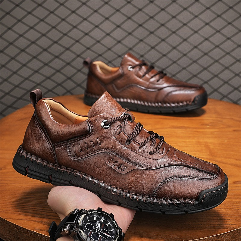 Men’s Handmade Leather Work & Outdoor Shoes – Arch Support, Wide Fit, Comfortable, Rugged Non-Slip Sole for All-Day Wear