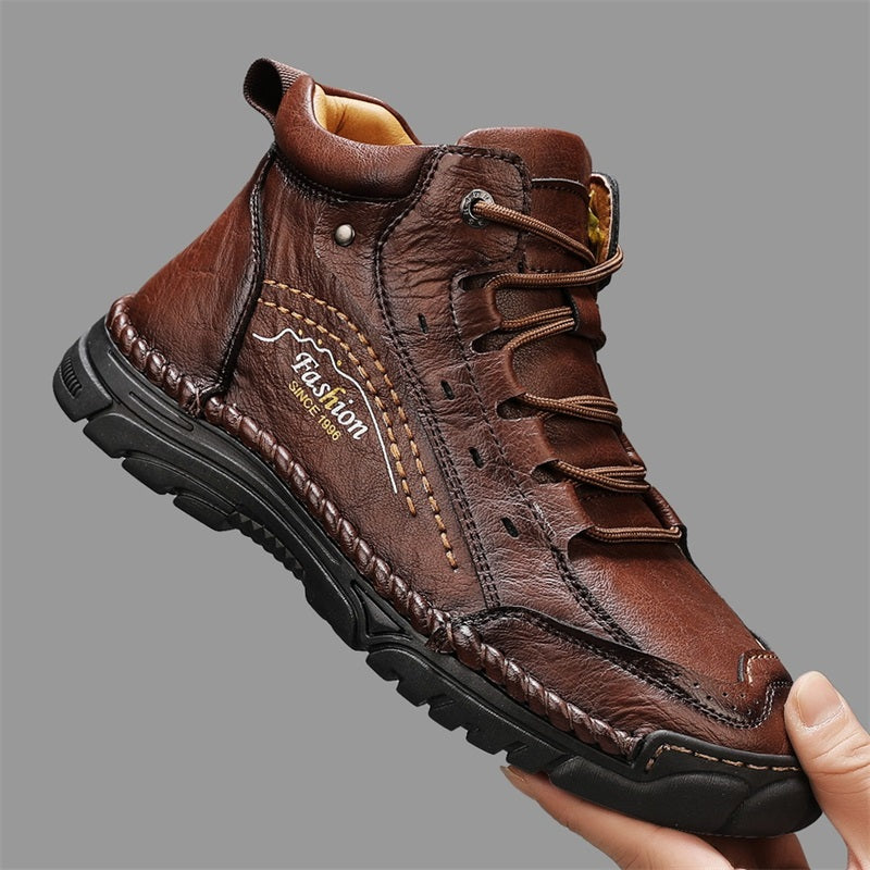 ⏰Limited-Time 70% OFF – Men’s Handmade Orthopedic Leather Boots – Wide Toe Box, Waterproof, Arch Support & Pressure Relief