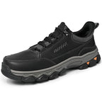 (💥Top Rated Choice) Men’s Handmade Leather Work Shoes – Waterproof, Arch Support, Pressure Relief, Wide Toe Box, Built for All-Day Comfort & Outdoor Use