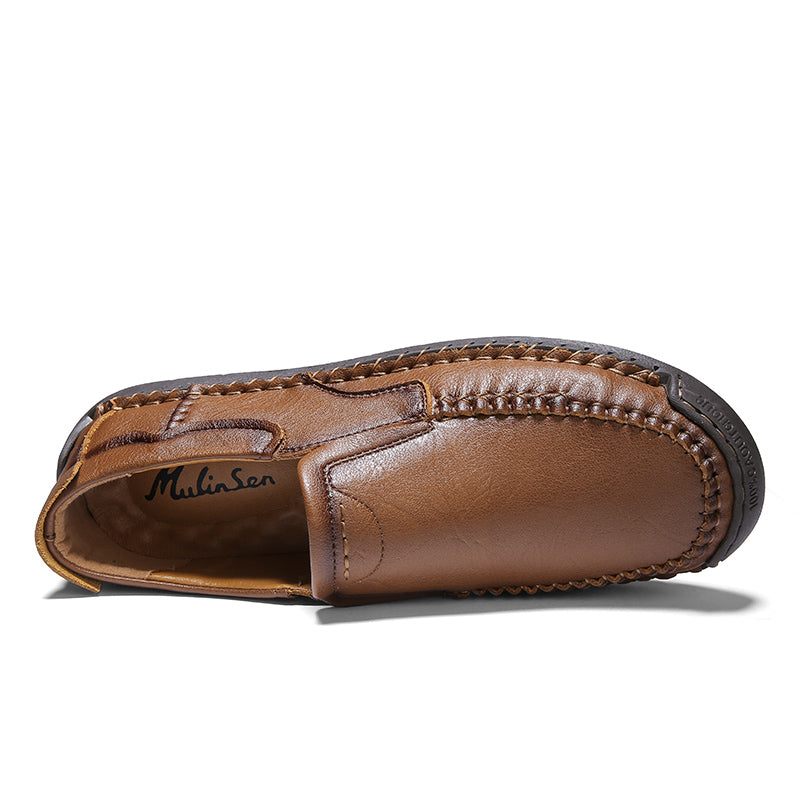 Men’s Handmade Leather Loafers – Arch Support, Wide Toe Box, Slip-On Comfort & Non-Slip Sole for Everyday Wear