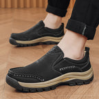 Men’s Handmade Leather Work Shoes – Arch Support, Wide Toe Box, Breathable Lining, Lightweight Protective & Slip-Resistant for Outdoor Work
