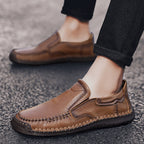 Men’s Handmade Leather Loafers – Arch Support, Wide Toe Box, Slip-On Comfort & Non-Slip Sole for Everyday Wear